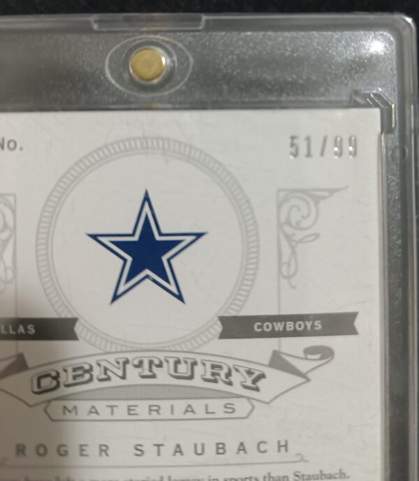 2012 Panini National Trasures Century Materials Roger Staubach - Image 3